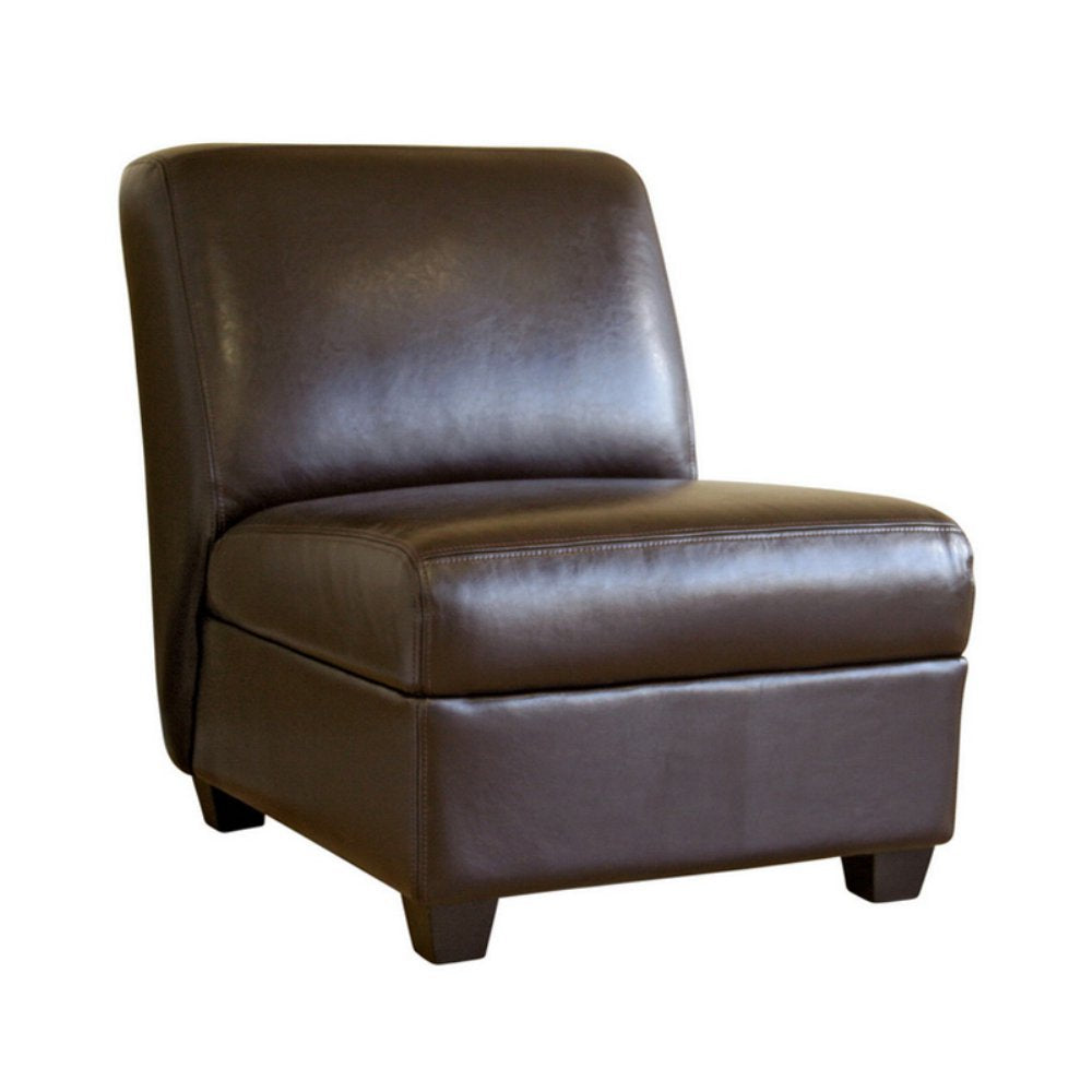 Wholesale Interiors Baxton Studio Leather Arm Chair In Dark Brown